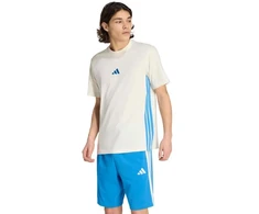 Vyrų adidas Essentials 3 Juostų marškinėliai, kreminiai KC0888