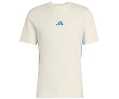 Vyrų adidas Essentials 3 Juostų marškinėliai, kreminiai KC0888
