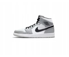 Vyrų Air Jordan 1 Mid Light Smoke Pilkas batai - 554724-092