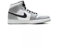 Vyrų Air Jordan 1 Mid Light Smoke Pilkas batai - 554724-092