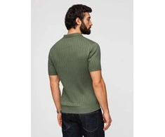 Vyrų slim fit polo marškinėliai, alyvuogių žali