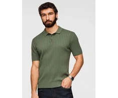 Vyrų slim fit polo marškinėliai, alyvuogių žali