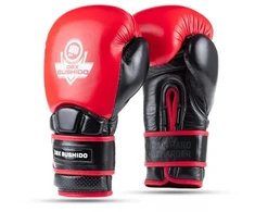 BUSHIDO Warrior RAUDONOS natūralios odos bokso pirštinės
