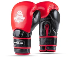 BUSHIDO Warrior RAUDONOS natūralios odos bokso pirštinės