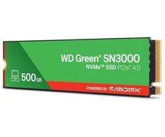 Ausinės WD Žalias SN3000 500 GB M.2 NVMe WDS500G4G0E SSD
