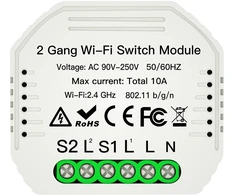 Wifi valdiklis, 2.4GHz, skirtas įjungimo/išjungimo ir laikmačio funkcijoms, dvikrypčiai jungikliai, 230V, maks. 10A