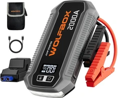 WOLFBOX automobilio akumuliatoriaus paleidimo įrenginys, 2000 A, 12000 mAh, USB-C 30 W, MegaVolt12