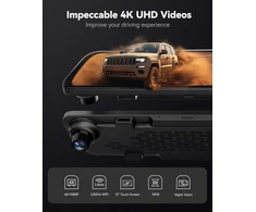 WOLFBOX veidrodinė automobilio vaizdo registratorius 12" jutiklinis ekranas 4K + galinė kamera G840S