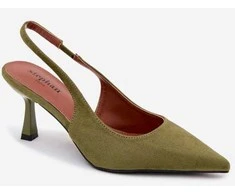 Women's High Heel Sandals Žalias Faux Suede Saria