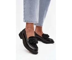 Women's Patent Leather Moccasins S.Barski HY52-369B Juodas