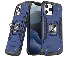 Wozinsky Armor dėklas su stovu ir žiedu, tvirtas, atsparus smūgiams, skirtas iPhone 13 mini, mėlynas