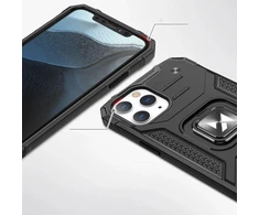 Wozinsky Armor dėklas su stovu ir žiedu, tvirtas, atsparus smūgiams, skirtas iPhone 13 mini, mėlynas