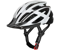 Wozinsky MTB dviračio šalmas su nuimamu skydeliu ir galiniu USB apšvietimu M - Juoda ir Balta