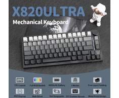 YINDIAO mechaninė klaviatūra su TFT ekranu, 75% ANSI, laidinė ir belaidė, RGB, X820 Ultra