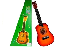 Lean Toys Klasikinė medinė gitara Raudona atrodo kaip tikra