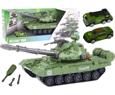 Lean Toys Karinis tankas su šviesos ir garso efektais, 42 cm, išmontuojamas