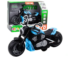 Lean Toys Žaislinis motociklas su šviesomis ir garsais, mėlynas, 22.5 cm