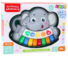Lean Toys Interaktyvus pilkas drambliuko pianinas