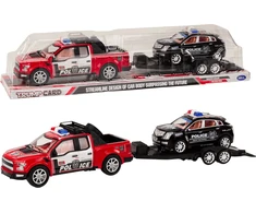 Lean Toys Žaislinis policijos visureigis su priekaba