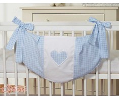 Žaislų maišelis Hanging Hearts, mėlynas languotas