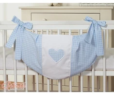 Žaislų maišelis Hanging Hearts, mėlynas languotas