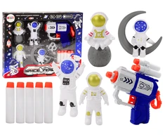 Lean Toys Vaikiškas kosminis šautuvas su astronautais, 13x11x4.5cm