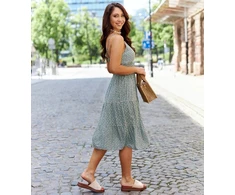 Žalia gėlėta midi suknelė Nuovi