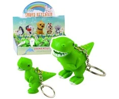 Žalias dinozauro raktų pakabukas su LED ir garsu