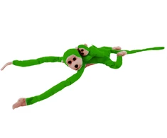 Lean Toys Žaislinė beždžionėlė su mažyliu, 90 cm, žalia