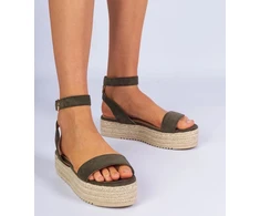 Žalios espadrilės basutės ant platformos Kalesio“