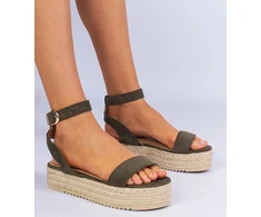 Žalios espadrilės basutės ant platformos Kalesio“