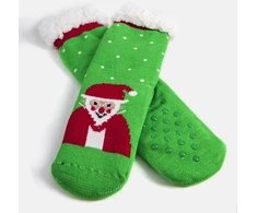 Žalios šilti kojinės su Santa Challa