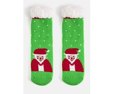 Žalios šilti kojinės su Santa Challa