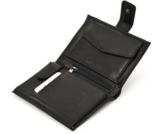 Zamykany skórzany męski pojemny portfel su RFID