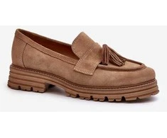 Zazoo 3469 Suede moteriški auliniai bateliai su kutais Smėlio spalvos