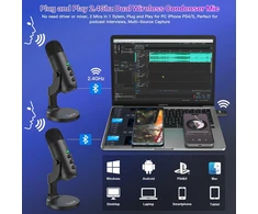 Zealsound belaidžių mikrofonų USB rinkinys, lavalier, 2 vnt., juodas, k2x-eu