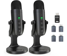 Zealsound belaidžių mikrofonų USB rinkinys, lavalier, 2 vnt., juodas, k2x-eu