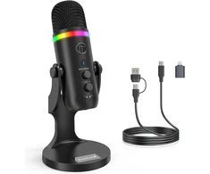 Zealsound USB kondensatorinis mikrofonas su RGB apšvietimu, ANC, Plug &amp; Play, K66Pro-EU