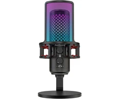 ZealSound USB RGB kondensatorinis žaidimų mikrofonas su tap-to-mute, 96 kHz, metalinis, BKD-12A
