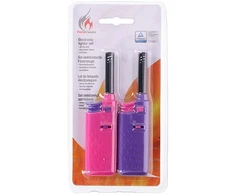Other Brand BBQ - Gas lighter for barbecue / kitchen 14 cm 2 pcs. (pink / violetinė)