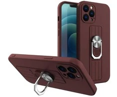 Hurtel Ring silikoninis dėklas skirtas iPhone 13 mini, rudas
