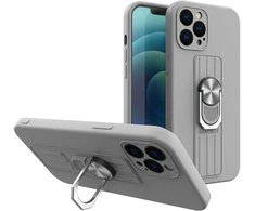 Hurtel Ring silikoninis dėklas skirtas iPhone 13 mini, sidabrinis