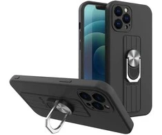 Hurtel Ring silikoninis dėklas skirtas iPhone 13 mini, juodas