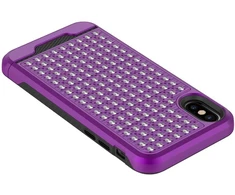 Zizo Star Diamond Hybrid dėklas skirtas Apple iPhone X Violetinė/Juodas