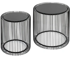 Žurnalinių staliukų rinkinys WIRE 44CM, juodas