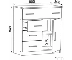 Komoda KOMPANIT "1-3-1"