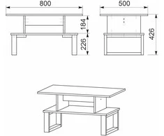 Žurnalinis stalas KOMPANIT "LOFT-2"