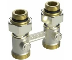 Apatinio pajungimo mazgas dvivamzdei sistemai Danfoss, RLV-KB, tiesus, 1/2''-3/4'', H tipo