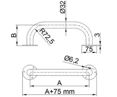 Atrama Corrado, stacionari, 400/102 cm, nerūdijančio pieno