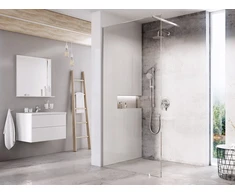 Dušo kabina Ravak Walk-In Wall, 100x80-120 Walk-In Wall Set 100, chromas+stiklas Transparent